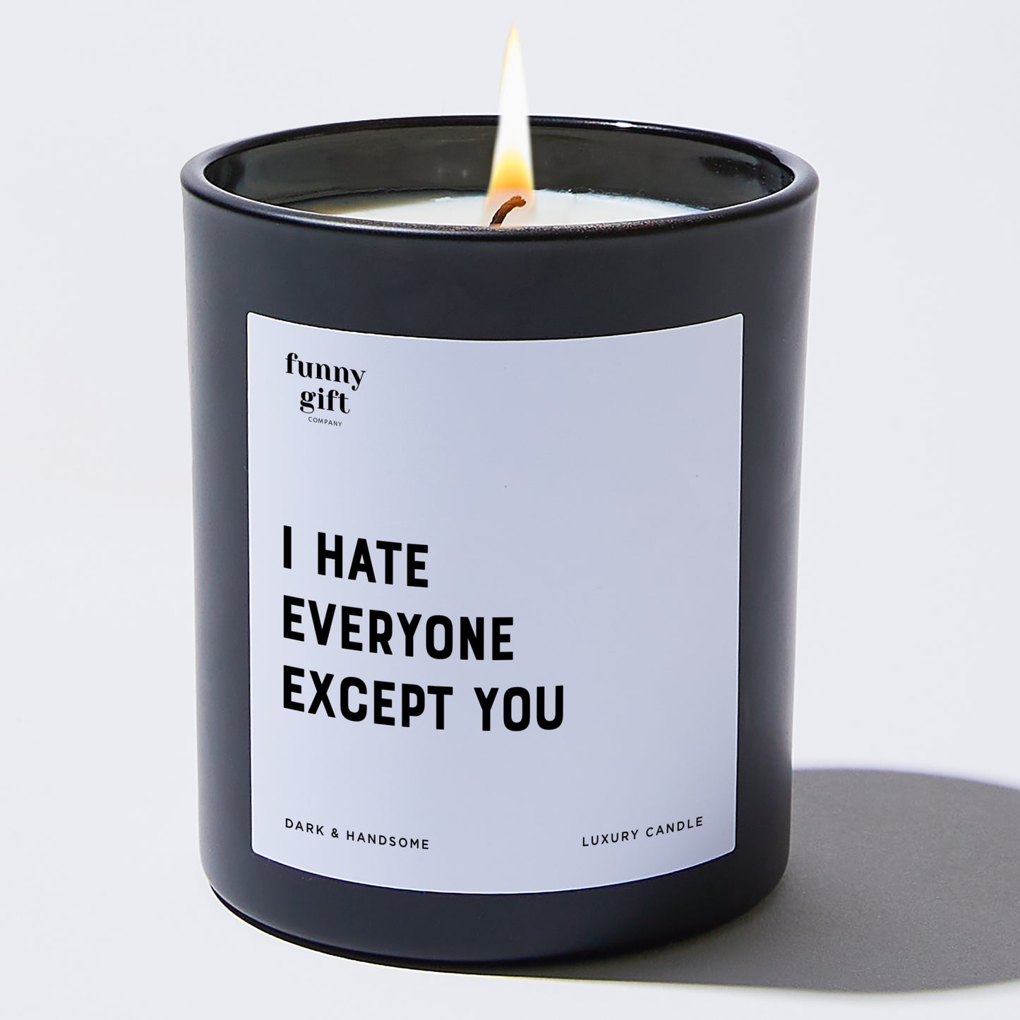 Fun Gift for Friends - I Hate Everyone Except You - Candle