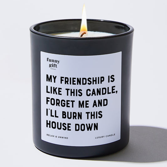 Fun Gift for Friends My Friendship Is Like This Candle! Forget Me And I'll Burn This House Down - Funny Gift Company