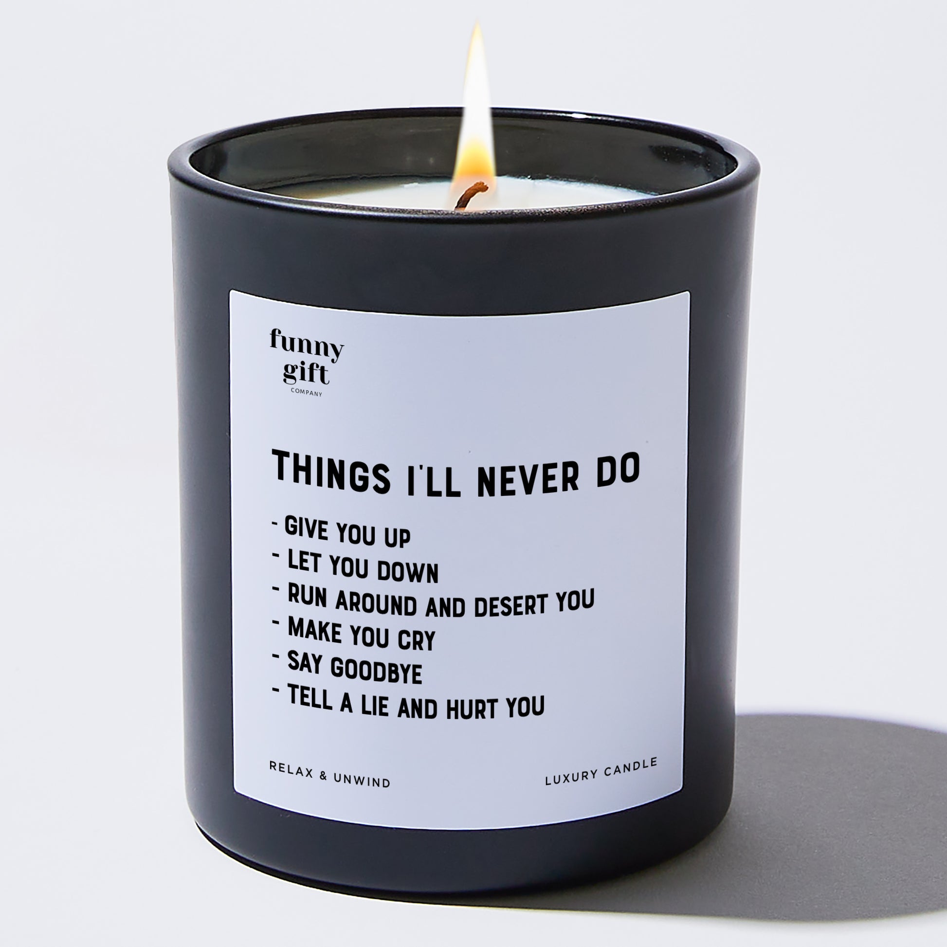 Anniversary Things I'll Never Do Give You Up Let You Down Run Around and Desert You Make You Cry Say Goodbye Tell a Lie and Hurt You - Funny Gift Company