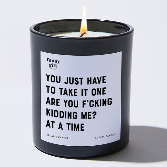 Funny Candles You Just Have To Take It One Are You F*cking Kidding Me? at a time - Funny Gift Company