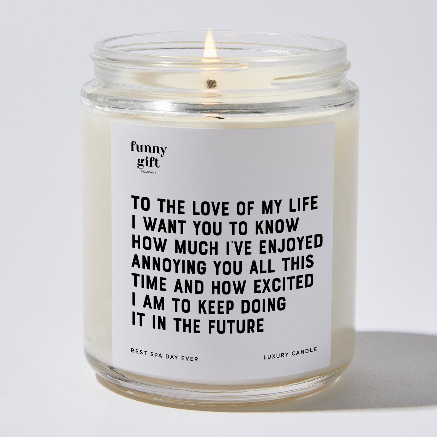 Anniversary Present - To the Love of My Life. I Want You to Know How Much I've Enjoyed Annoying You All This Time and How Excited I Am to Keep Doing It in the Future - Candle