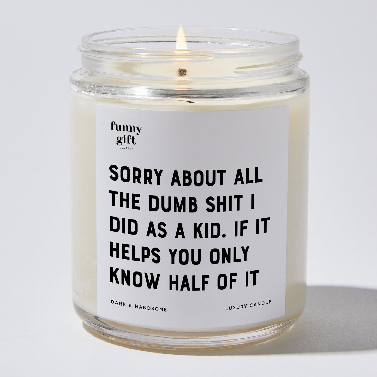 Gift for Father - Sorry About All The Dumb S--t I Did As A Kid. If It Helps You Only Know Half Of It - Candle