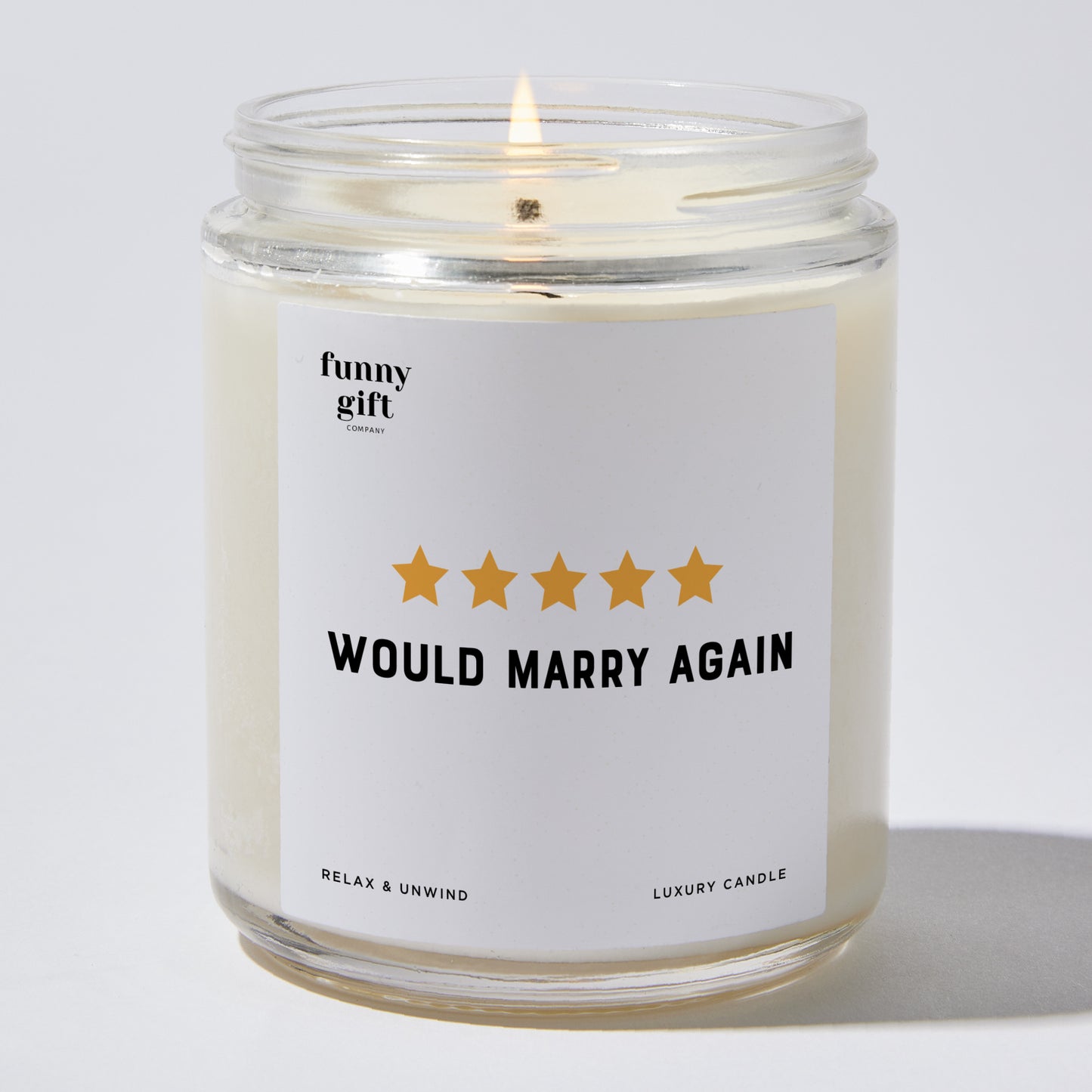 Anniversary Present - 5 Star Would Marry Again - Candle