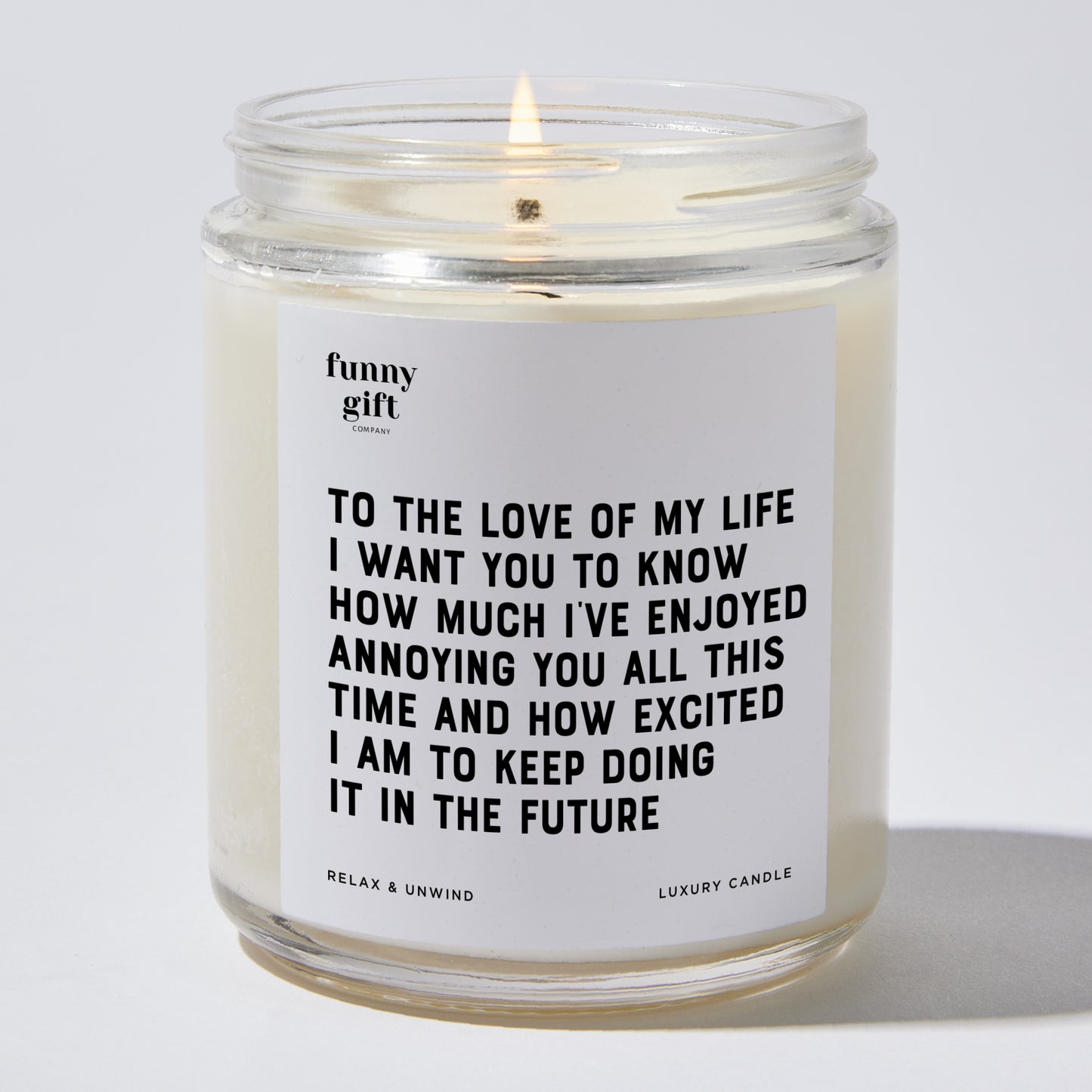 Anniversary Present - To the Love of My Life. I Want You to Know How Much I've Enjoyed Annoying You All This Time and How Excited I Am to Keep Doing It in the Future - Candle