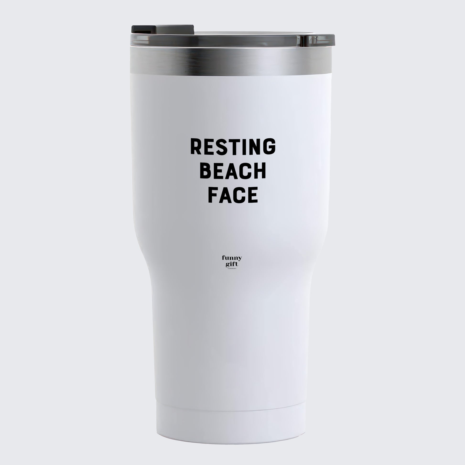 Travel Coffee Mug - Resting Beach Face - Coffee Tumbler